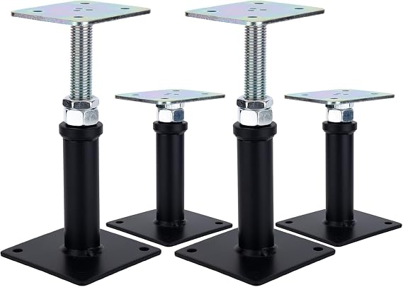 4 Pack Adjustable Floor Jack, 6-9 Inch, Mini Screw Jack, Floor Straightener,Level Supports