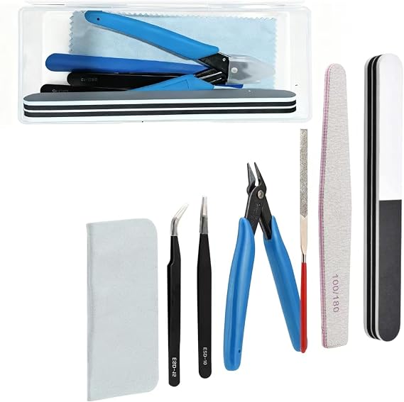 Model Making Tools Kit for Plastic Model Kits, Precision Hobby Building Tool Set with Cutters Files Tweezers for Gundam Car Model Assembly Repair and DIY Craft Projects