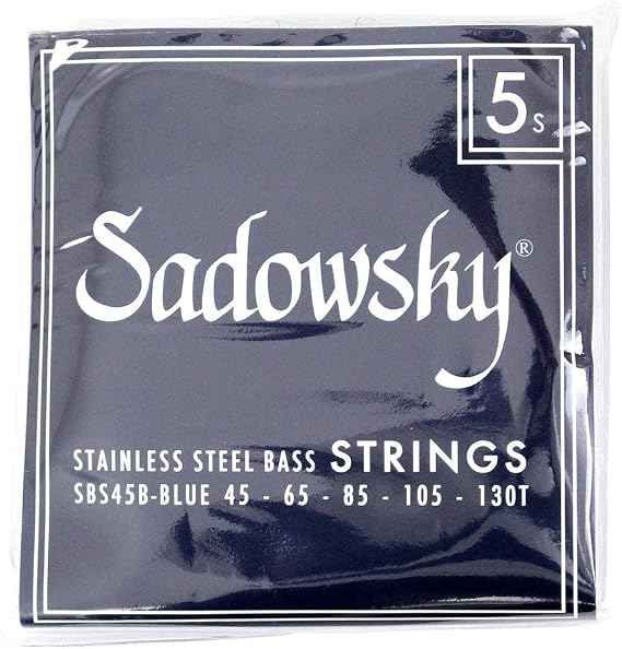 Sadowsky 045-130 SBS45B Blue Label Base Strings, Stainless Steel Strings, 5 Strings, Blue Silver