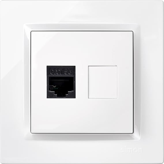 Simon 10 RJ45 CAT5E Plug White Frame Mechanism