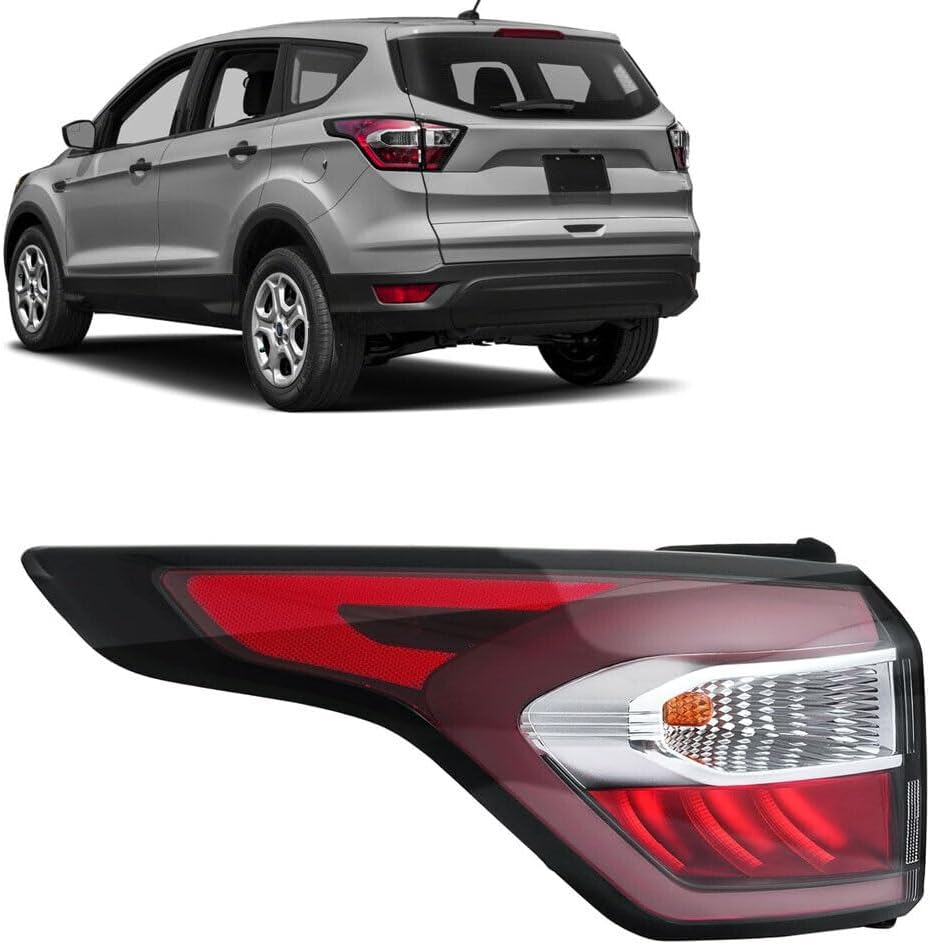 Left N/S Passenger Side LED Outer Rear Light Assembly W/Bulb For Ford Kuga 2017 2018 2019 2020 Tail Brake Stop Lamp Replacement GJ5Z-13404-C UK