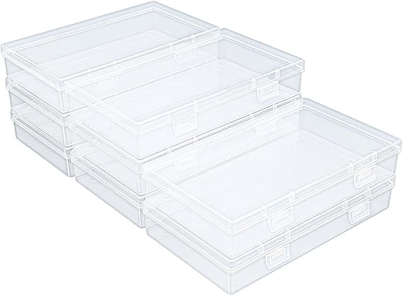 8 Pack Rectangular Clear Plastic Storage Box 165 x 95 x 30 mm