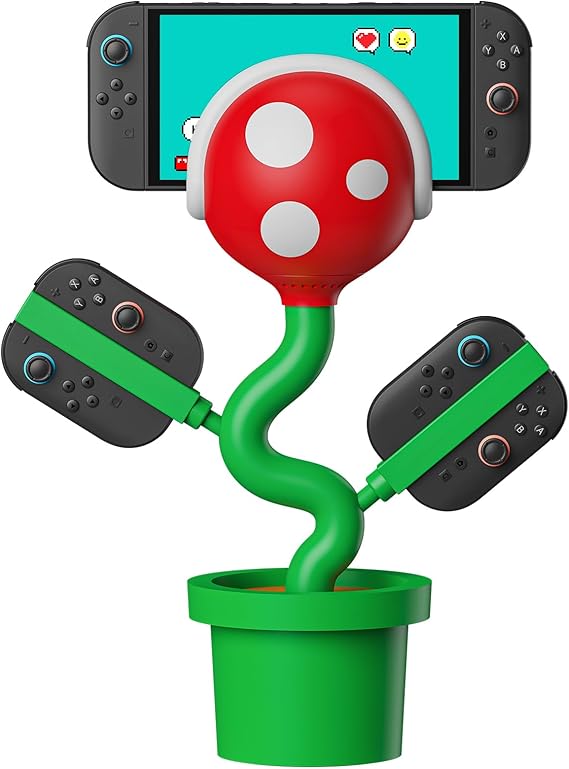 Switch 2 Dock with Cooling Fan for Nintendo Switch 2/1/OLED, Docking Station for TV Supports 4K 60Hz HD, Charges Switch 2 Joypads, USB-C PD Fast Charging, Piranha Dock Gen 2 Plantdock Cute Gaming Gift