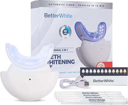 Betterwhite LED Teeth Whitening Kit with 4 Gel Syringes & Case | Formulated by Dentists | Professional Tooth Whitening for Sensitive Teeth | Enamel-Safe and Clinically Tested