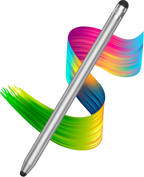 Touch Pen, Stylus Pen, High Sensitivity, High Precision, Replaceable Tip, Rubber Tip, Smartphone, Capacitance, Stylish, Simple, Contact Protection, Cell Phone, Standing Pen, Game, Lightweight, Notes, Illustration, Work, Study, Game, Compatible with iPhone/iPad/Android/Tablet/Galaxy/Microsoft/Surface/LG/SONY/Sharp Silver