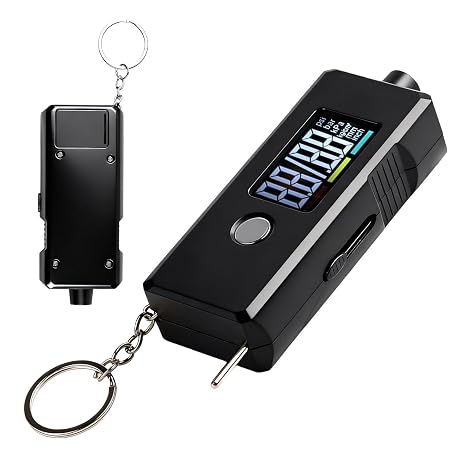 2 in 1 Digital Tyre Pressure Gauge and Tread Depth Gauge | Backlit lcd tyre checker for car,motorcycle,van and bike with schrader valves,multi-unit psi/bar/kpa,portable keyring design