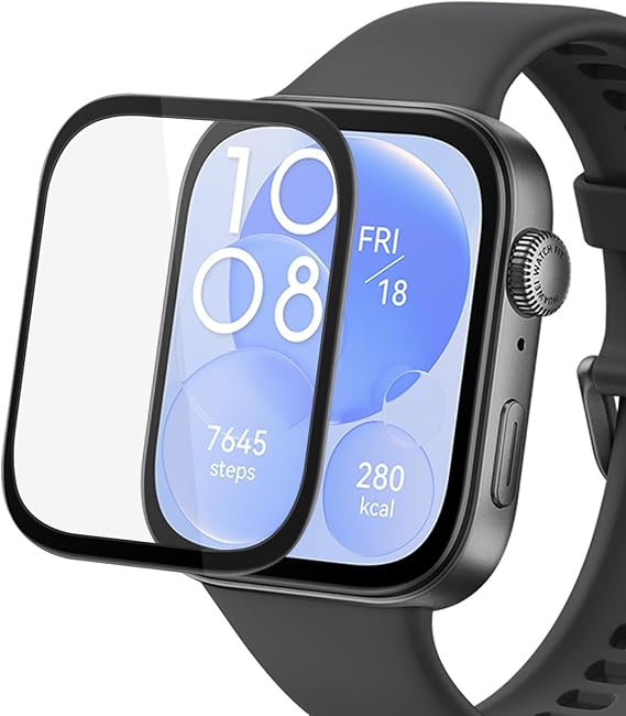 Microsonic Huawei Watch D2 Fully Coated Nano Glass Screen Protector Black [Screen Protector Compatible with Watch D2 - Black]
