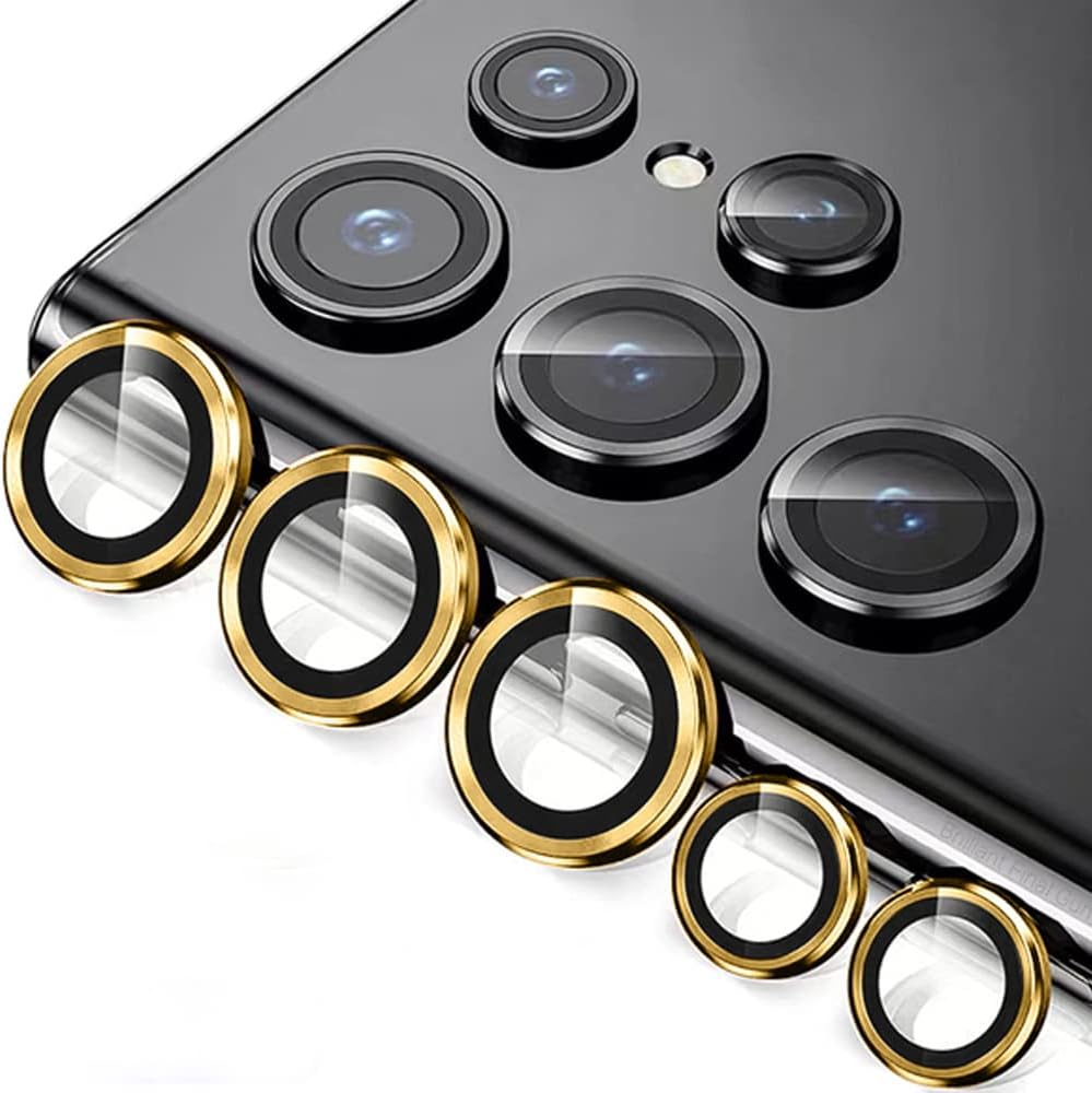 Camera Lens Protector Ineffable Camera Lens Protection Gold compatible with Galaxy S23 Ultra