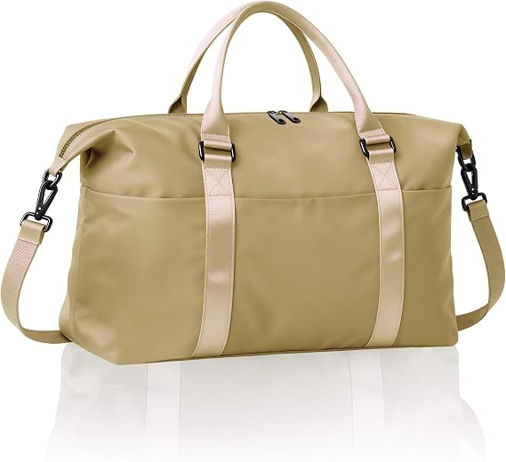 Weekender Duffel Bags for Women, Travel Totes Bag for Airplane Essentials, Overnight Bags for Women with Trolley Sleeve, Large Carry On Hospital Bag for Labor and Delivery, Sport, Gym, B - Apricot