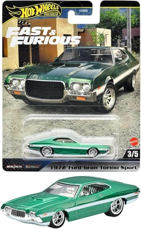 Hot Wheels Fast-Furious Premium Araba 72 FORD GRAN TORINO SPORT HNW46-HYP72