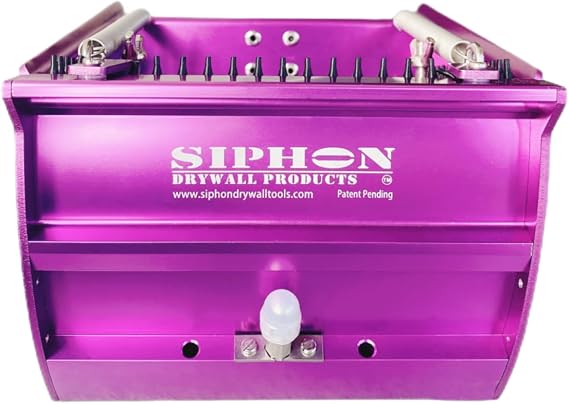 6'' Flat-Max Box - SIPHON DRYWALL PRODUCTS™ | High Capacity +Wider Opening + Quick Clean + Easy Use | Drywall Sheetrock Gyprock Wallboard Finishing | (6 Inch Flat-Max Box)
