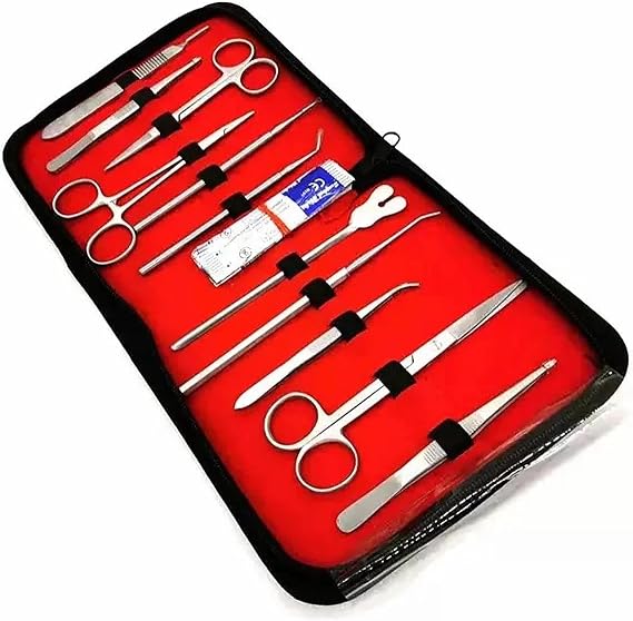 22 pieces Dissection Instruments Set, suitable for biology laboratories, veterinary laboratories, anatomy, botany and medical students.