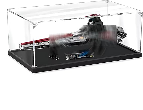 Dustproof display case for LEGO Star Wars Venato-class Republic Attack Cruiser 75367 model, protecting your collection (model not included).