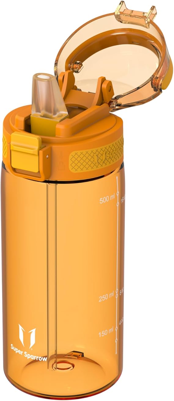 Sparrow Sport Water Bottle with Straw - Tritan Plastic Drinks Bottles