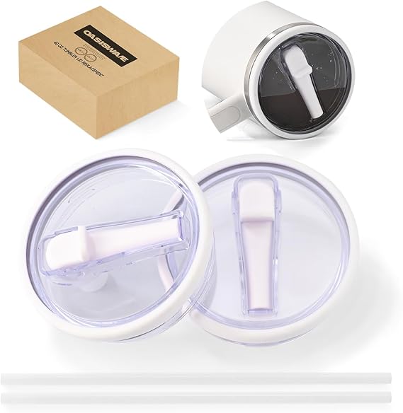 40 oz Bardak Kapağı Değiştirme, 40 oz Tumbler Flip Hasır Kapak Stanley Adventure Quencher Seyahat Tumbler 40 oz, Stanley Yedek Kapak için Dökülmeye Dayanıklı Sıçramaya Dayanıklı Bardak Kapakları (2