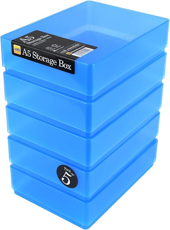 WestonBoxes A5 Colourful Storage Box with Lid, Craft and Office Storage