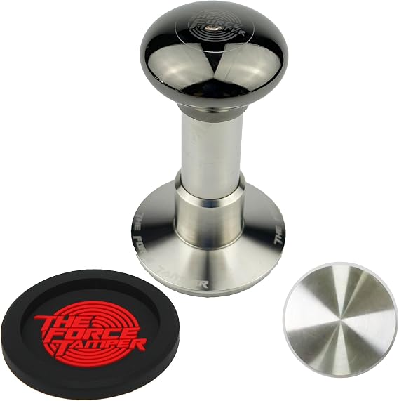 KuGuo The Force Tamper Automatic Impact Adjustable Constant Pressure and Autoleveling Coffee Tamper Black Mirror Jellyfish AL Handle Set Pro (58.50mm, Standard Set)