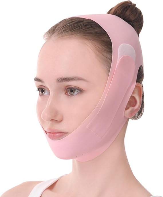 Double Chin Reducer, V Line Lifting Mask for Jawline Lifting, Face Strap for Women and Men, Anti-Sagging Chin Strap for Facial Contouring and Slimming