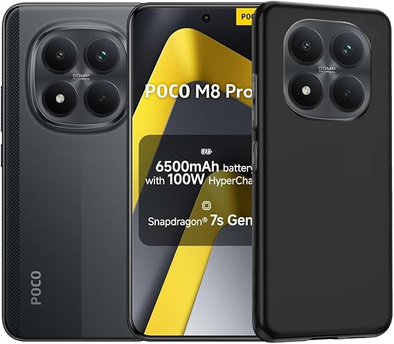 Case Compatible with POCO M8 Pro Phone case Protector, Slim Fit Soft TPU Shockproof Anti-Scratch Phone Case Black
