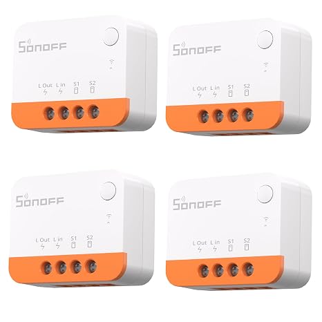 SONOFF ZBMINIL2 ZigBee Smart Switch (No Neutral Wire Required), 6A/1440W, 2 Way Smart Switch, Compatible with Alexa, Google Home, Home Assistant, ZigBee 3.0 Gateway Hub Required (4 Pack)