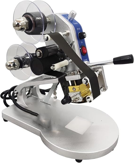 Manual Date Code Printer, Hot Foil Thermal Coding Machine, Adjustable Lettering Ribbon Coder, Ideal for Packaging and Labeling, Easy to Operate, Versatile Use