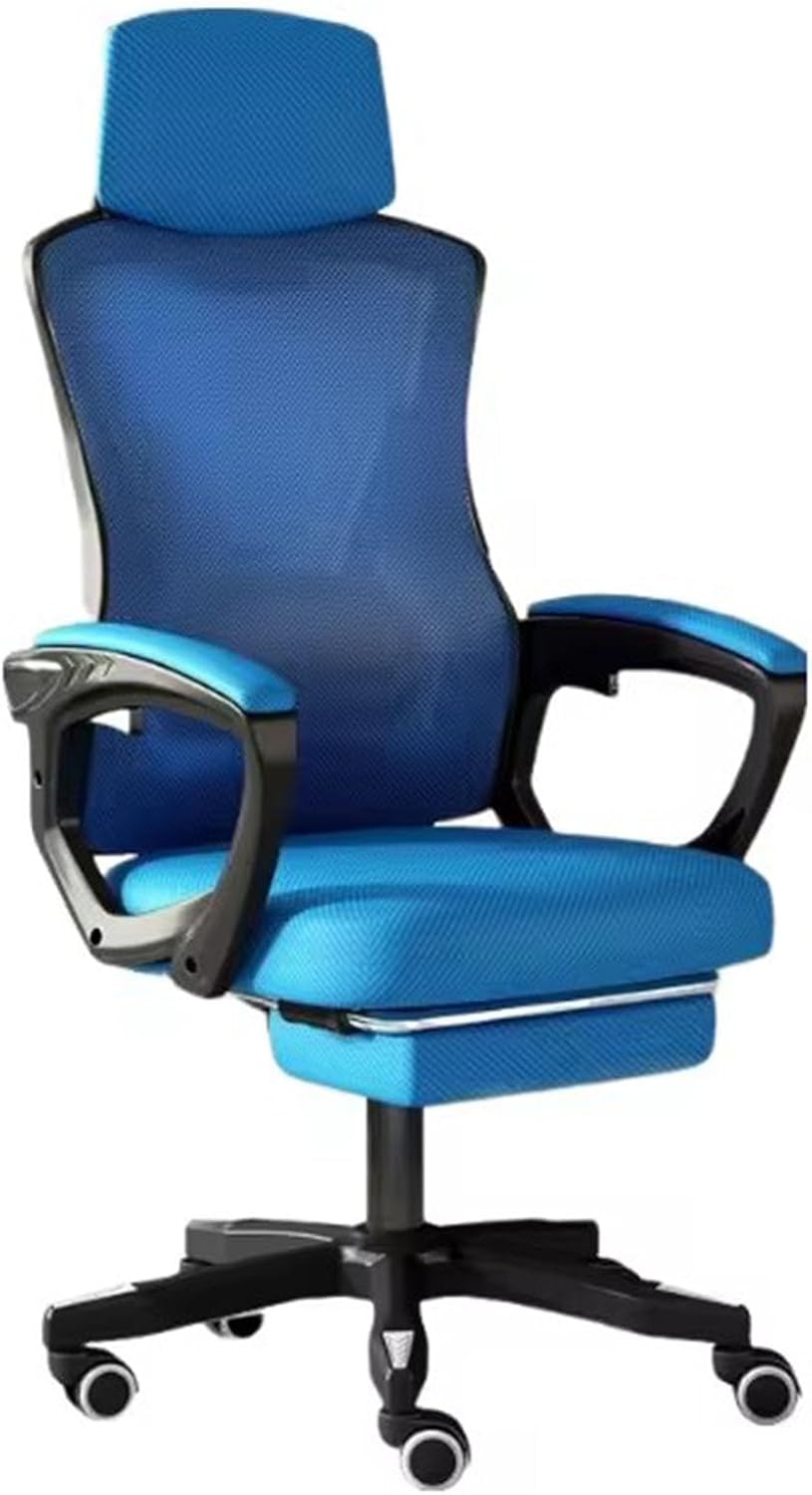 Ergonomic Office Chair, Office Chair with Adjustable Lumbar Support, Home Office Furniture, Mesh Office Chair Gaming Chair with Retractable Footrest, SGS Certified Gas Cylinder
