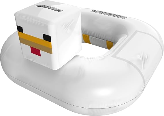 Minecraft チキンジョッキー プールライダー 空気注入式フロート ピンチバルブ付き 36インチ