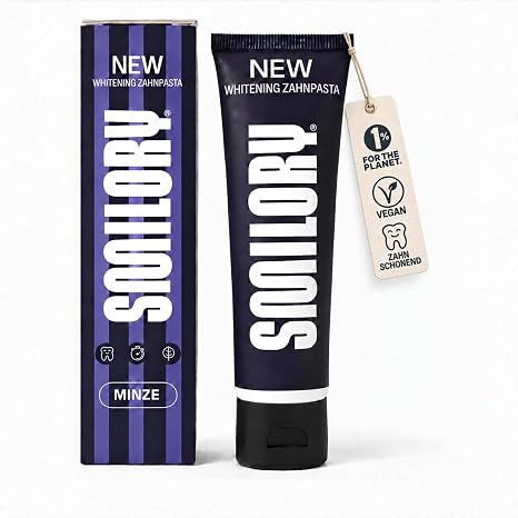 Whitening Toothpaste - Purple Toothpaste with Instant Effect for a Brighter Smile and Optically Whiter Teeth (Mint)