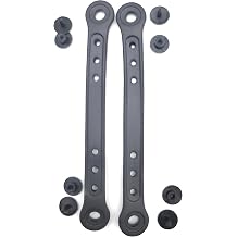 Kid Size Replacement Straps for Croc Clogs also built in Charm Holder and Bonus Rivets (7 inches black, black)