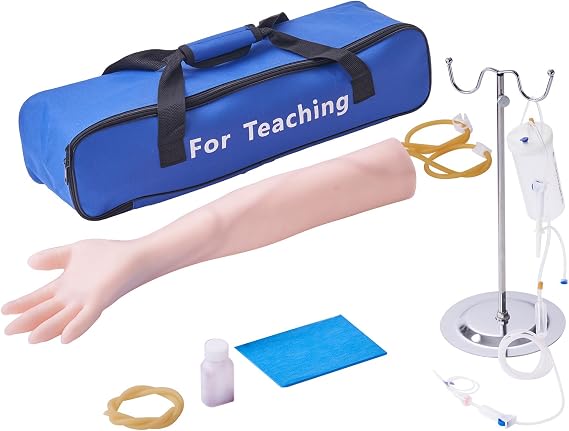 VEVOR Phlebotomy Practice Kit, IV Venipuncture Intravenous Training Kit, High Simulation IV Practice Arm Kit with Carrying Bag, Practice and Perfect IV Skills, for Students Nurses and Professionals