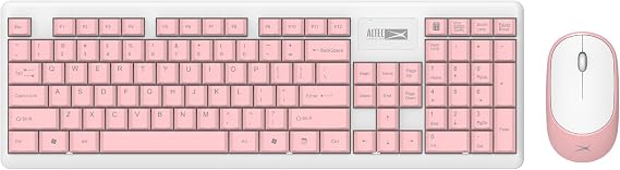 Altec Lansing ALBC6314 Pembe/Beyaz 2.4GHz 1200DPI Mouse Türkçe Q Kablosuz Klavye + Mouse Set