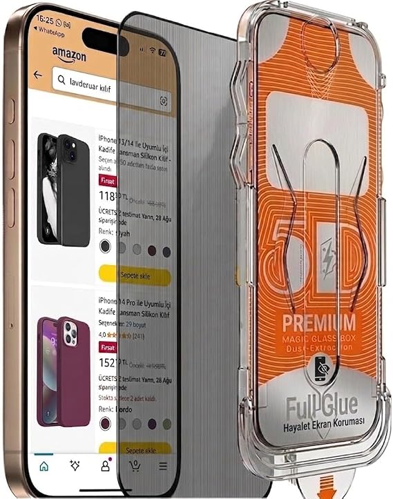 iPhone 17 Pro Max İle Uyumlu Hayalet Ekran Koruyucu Hizalama Aparatlı Toz Bırakmayan Temperli Kırılmaz Cam Koruma MagicBox
