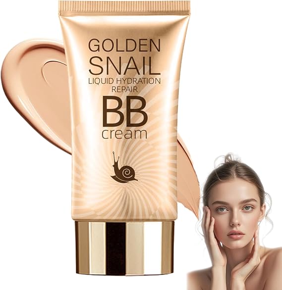 All-in-1 BB Cream Face Moisturiser, Snail Tinted Moisturiser with High Coverage SPF 15, Hydrating Face Sun Cream for Women, Colour Correcting Foundation for Mature skin(50ML)