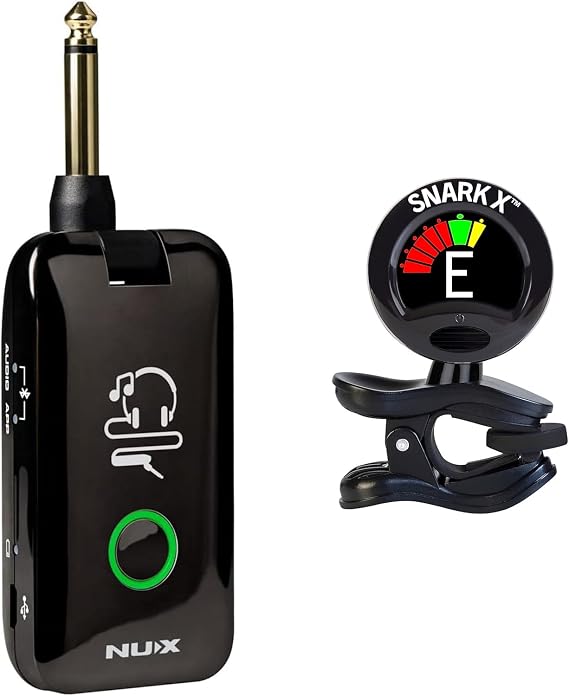 NUX MP-2 Mighty Plug Guitar & Bass Modeling HGeadphone Amp for Guitar/Bass - Bundle with Snark-X Tuner