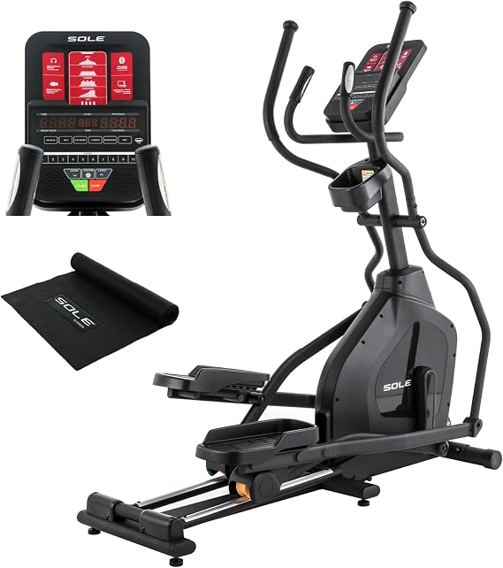 SOLE E20 Cross Trainer, Elliptical, For Home Use, Quiet, Aerobic Exercise, Training, 24-Hour Gym Experience, Fitness Diet, Full Body Training, Eliminates Insufficient Indoor Exercise, Heart Rate Monitor, 20 Load Levels, Adjustable to 3 Levels, Pedal 2 Degree Incline, No Strain on Your Body, Floor Protection Mat, Load Capacity 330.7 lbs 150 kg
