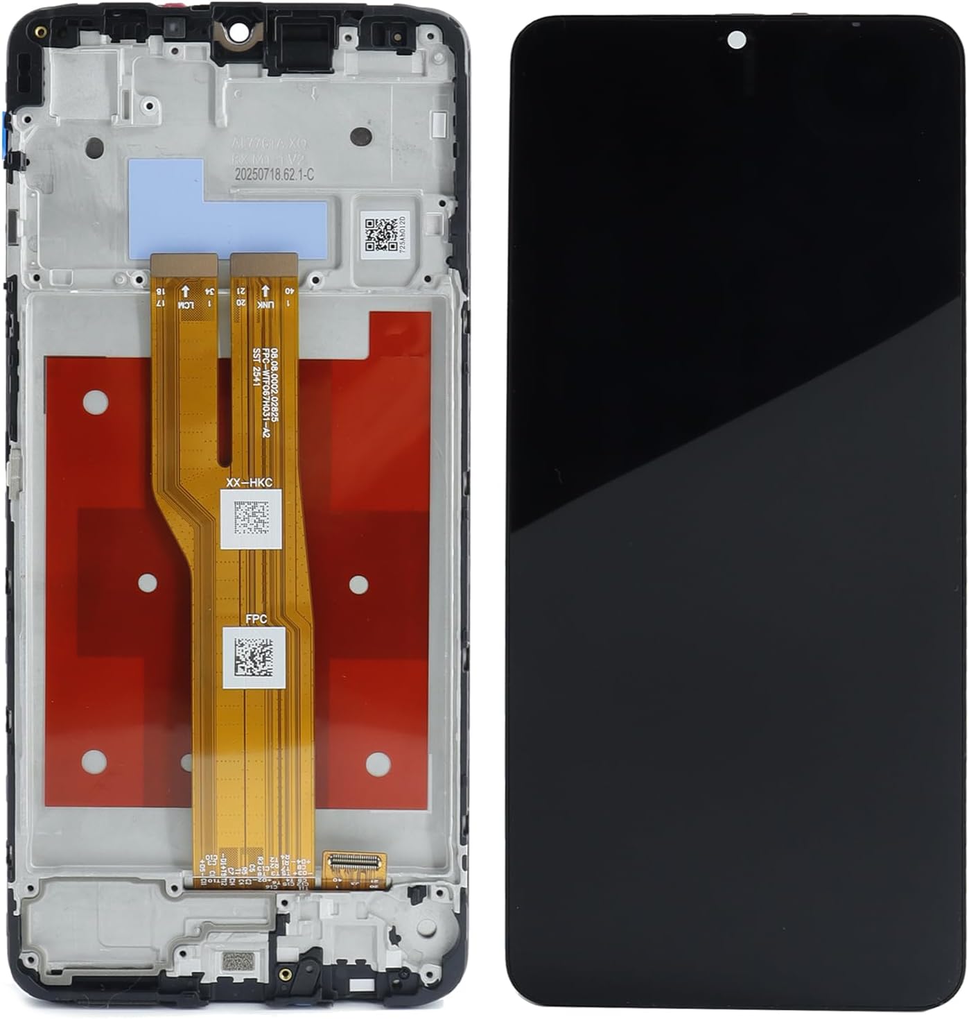LCD Display Touch Screen Digitizer Assembly with Frame Replacement for Samsung Galaxy A07 4G SM-A075F, SM-A075F/DS, SM-A075M, SM-A075M/DS A075 6.7“
