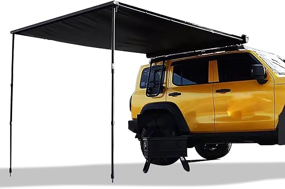 Car Awning Truck Awning for Overland Camping, Waterproof 5000mm Pull-Out Roof Rack Vehicle Awning Small Sun Shelter UPF50+Canopy Tarp(1.6 * 2.5 * 2.1m/62.9 * 98.4 * 82.6in)