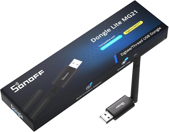 SONOFF Zigbee 3.0 & Thread Dongle Lite (EFR32MG21) | USB Stick Coordinator for Home Assistant & Zigbee2MQTT | Compact Gateway with Easy Firmware Flashing & Extension Cable