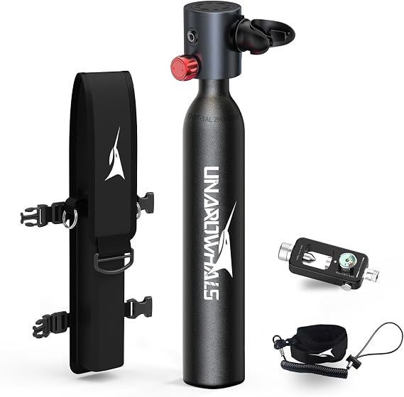 ミニスキューバタンク、使用時間5~10分スキューバタンクキット、DOT/CE-EN250認定ダイブタンク、0.5L3.5立方フィート容量ポータブルスキューバタンク、最大圧力3000Psi、アルミニウムダイビングタンク