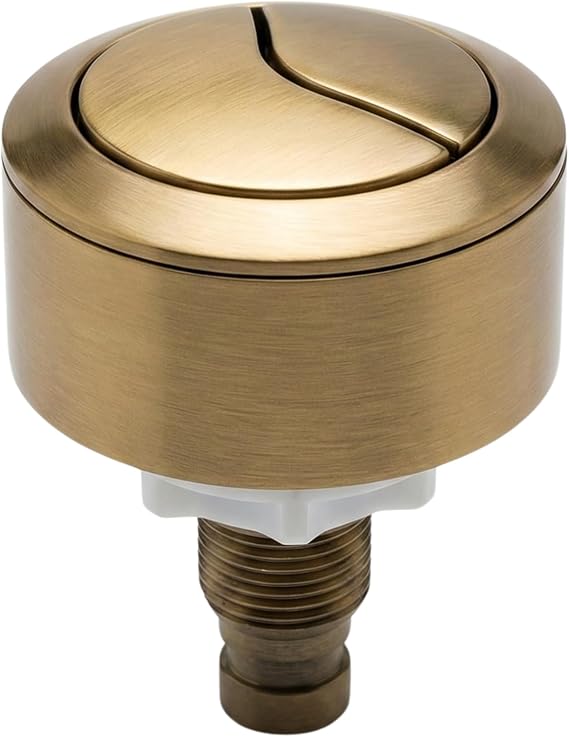 Universal Toilet Flush Button Kit – Toilet Push Button Dual Flush Replacement Cable Operated ((New) Brushed Brass)