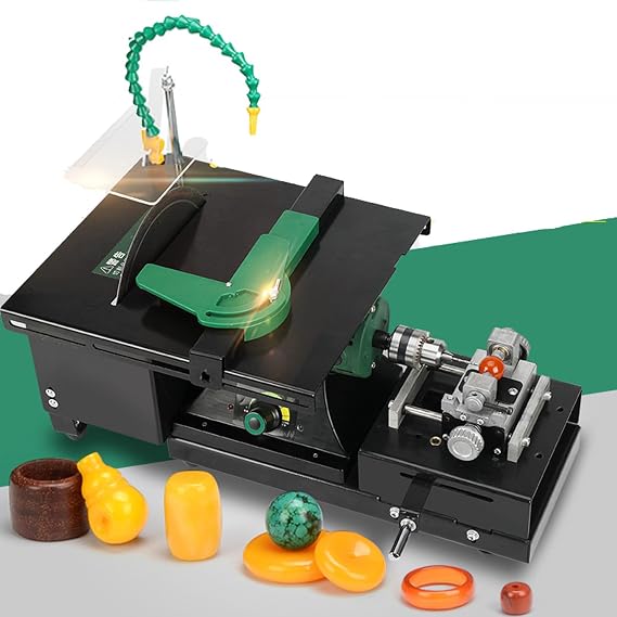 Mini Precision Table Saw, 1950W Multifunctional Jewelry Polishing Machine, 800-12000 RPM Speed Adjustable for Cutting, Grinding, Carving
