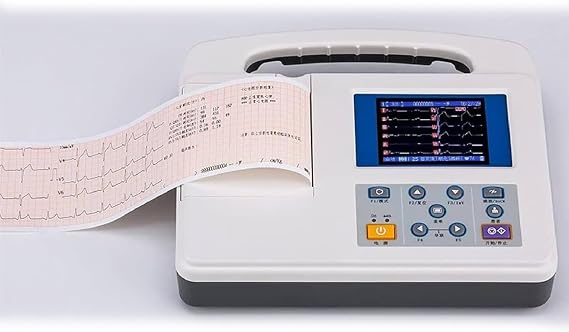 Portable ECG Machine - Mobile Heart Monitor, 12-Lead 3-Channel Color LCD Electrocardiograph, Digital EKG Monitor with Printing Paper for Home Use