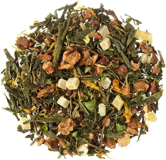 TEA SHOP - Magic Mango Green Tea 100g - 50 Cups - Bulk Format - Green Tea - Leaves - With Mango and Moringa - Antioxidant - Cold Tea - Perfect for Summer