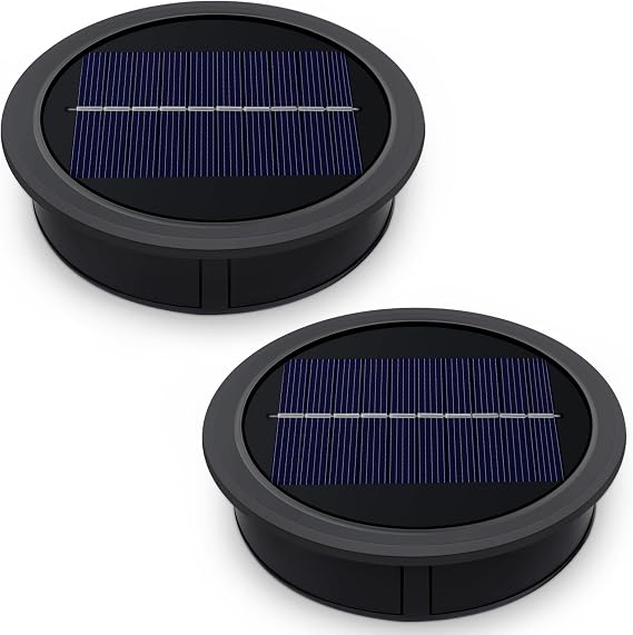 Solar Light Replacement Top 10.5cm 4.13inch for Outdoor Lanterns, 1200mAh, IP44 Waterproof Warm White Light, Large Replacement Solar Top Unit Panel for Outdoor Garden Lantern Lamp, 2PCS [Energy Class E]