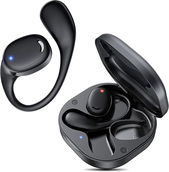 EXECCZO Açık Kulak Kulaklıkları - Airflow Pro Bluetooth 5.3 Kulaklık Kablosuz Kulaklık, Koşu ve Dış Mekan Aktiviteleri için Sürükleyici Sesli (Siyah)