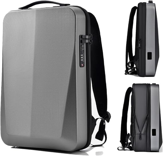 Slim Hard Shell Laptop Backpack with USB Charging Port, Lightweight Laptop Rucksack For 15.6 inch,Waterproof Business Work backpack For Men Women Casual Travel