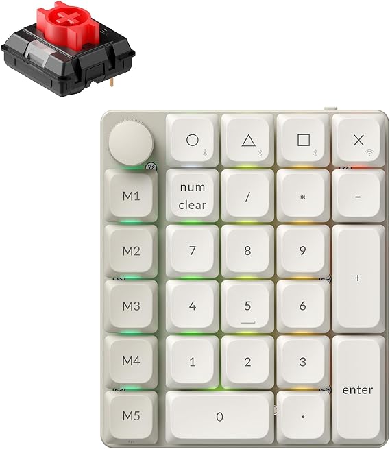 Keychron K0 Max Wireless Custom Numeric Keypad 2.4GHz & Bluetooth 5.3 Red
