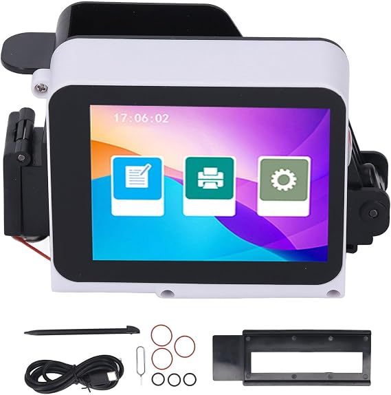 SEAFRONT Handheld Inkjet Printer Mini Portable Easy Coding HD Touch Screen Compatible with Type C Interface for Custom Designs Print on Glass Cloth Plastic with 28 Languages