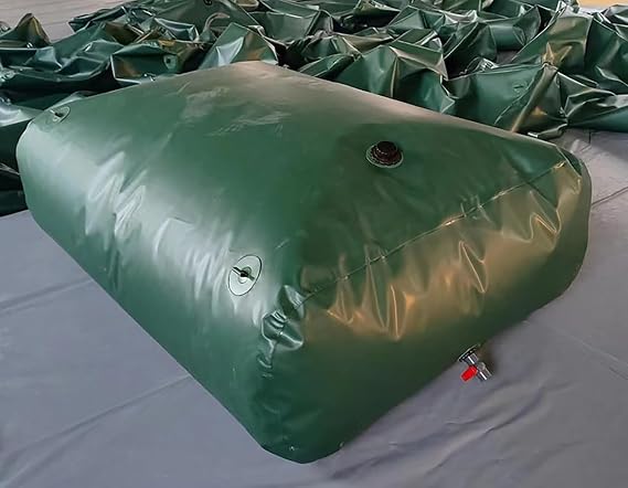 Water Storage Containers Domestic Water Water Storage Barrel, Large Capacity Soft Water Bag for Home Emergency Water Storage, Green(1x1x0.45m/450L/118Gallon)