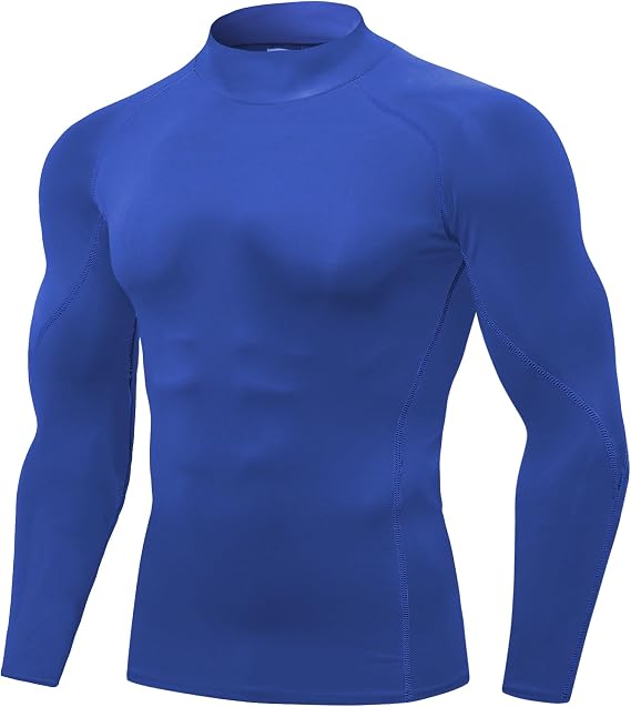 Yuerlian Compression Tops for Men Long Sleeve Running Mock Turtleneck Shirt